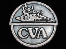 PI11126 VINTAGE 1970s **CVA** CONNECTICUT VALLEY ARMS SILVERTONE BELT BUCKLE