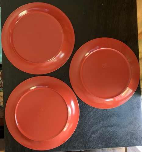 6 Vintage PROLON WARE Melmac Melamine MCM 9920 Plastic Plates 10.25” Red & Aqua - Picture 5 of 17