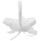  Wedding Flower Girl Basket: Rustic Satin Bowknot Flower Basket With Handle -