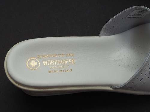 Pantolette Damen Gr. 41 Wörishofer Fußbett m.i. Italy Leder weiß Schnallen Arzt - Bild 4 von 7