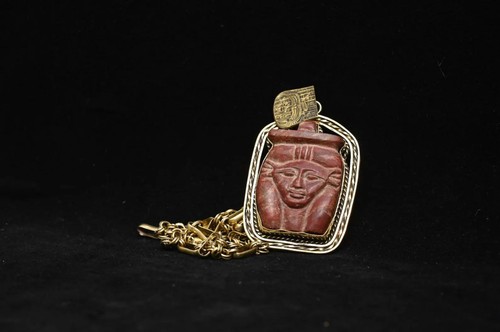 Authentic Ancient Egyptian Antiques God Hathor Necklace Egyptian Amulet BC - Picture 2 of 4
