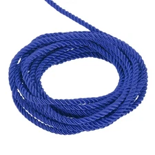 Twisted Cord Trim, 5 Yard 5mm 3-Ply Twine Braided Rope Thread,Dark Blue