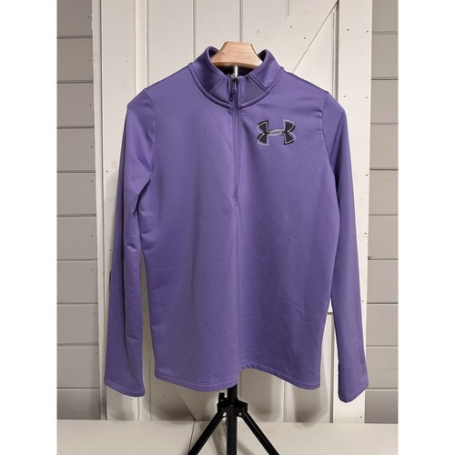Under Armour Girls YXL X-Large 1/4 Zip Pullover Cold Gear Loose Fit Sweatshirt - Picture 2 of 11
