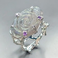 Antique ring 22 ct Natural Labradorite Ring 925 Sterling Silver Size 8 /R457198