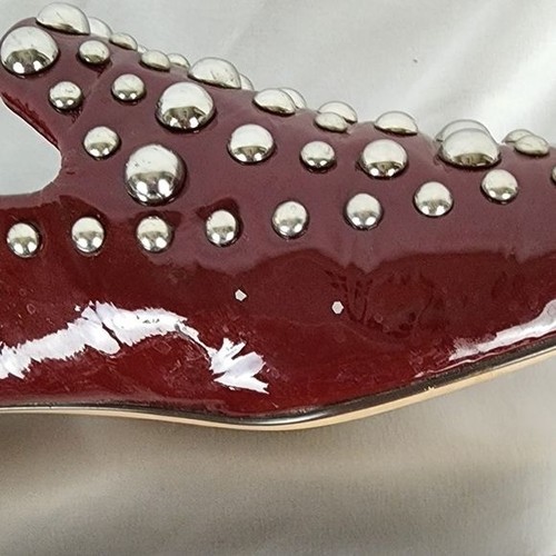 Halogen Kaylee Studded Genuine Leather Slip On Burgundy Loafers Women's Size 6 M - Picture 7 of 14