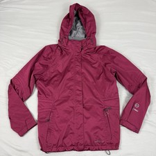 Eddie Bauer WeatherEdge 365 Sz Large Shell Full Zip Dark Pink Jacket Hooded