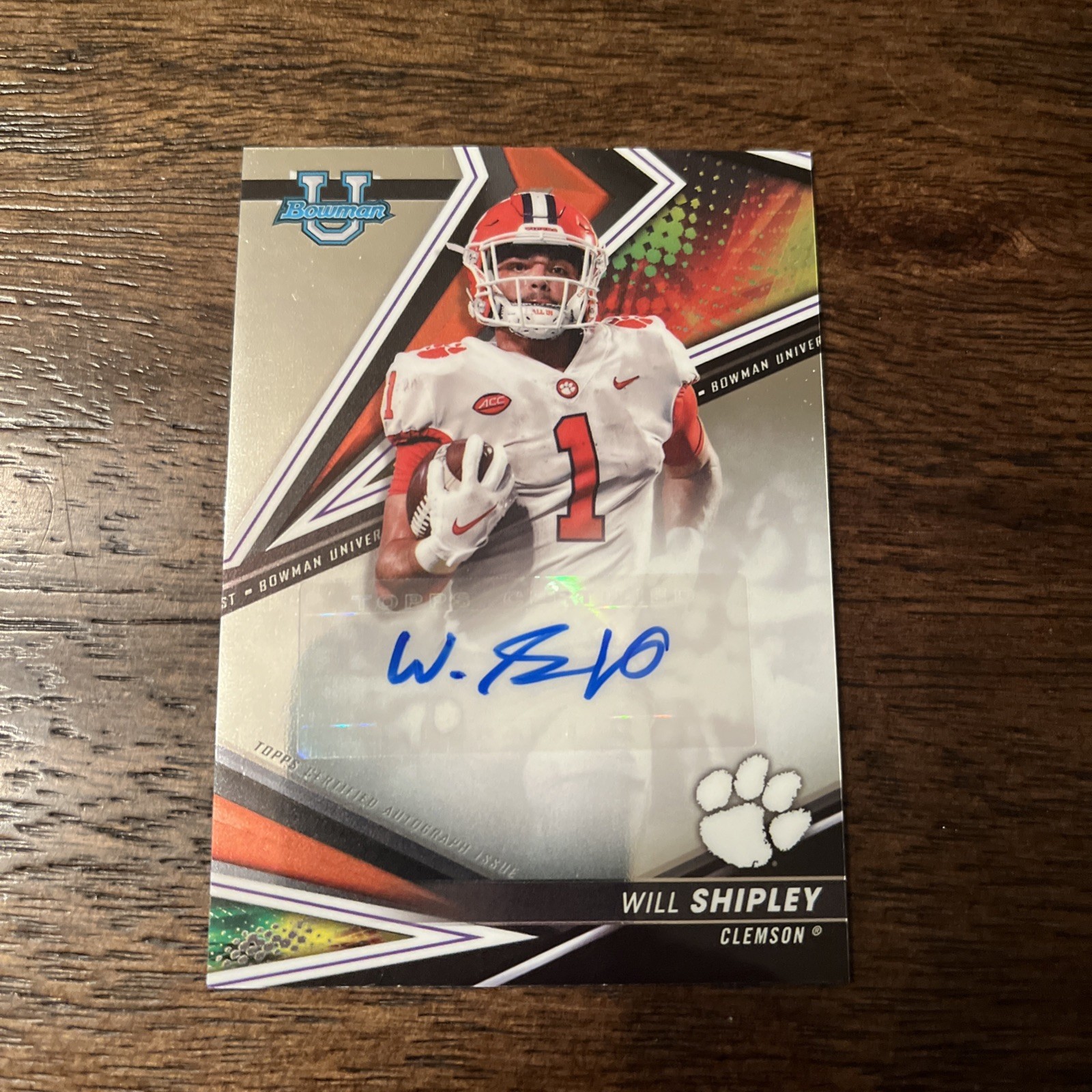 2022-23 Bowman's Best University - Best of 2022 Autographs Will Shipley Clemson