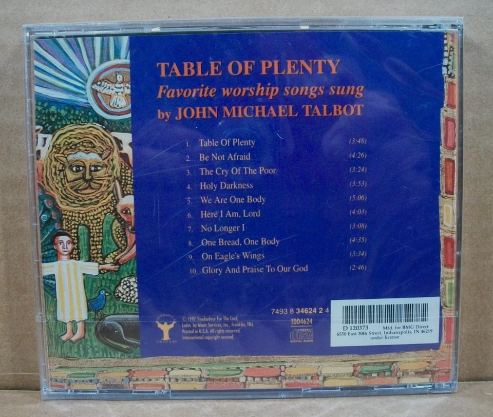 John Michael Talbot -Table Of Plenty (CD, 1997, Troubadour For The Lord) *Sealed Foto 2 de 4