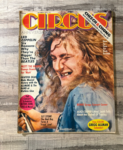 S CIRCUS Rock Magazine OCT 1973 MOTT THE HOOPLE, LED ZEPPELIN, SLY STONE, & - Picture 1 of 5