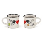 LEGAMI - Espresso Cups for Two, Set of 2 Coffee Cups Made of New Bone China, Cof