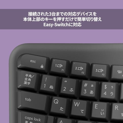 Logitech WAVE KEYS K820 Ergonomic Keyboard Bluetooth Logi Bolt Wireless Graphite - Picture 6 of 6