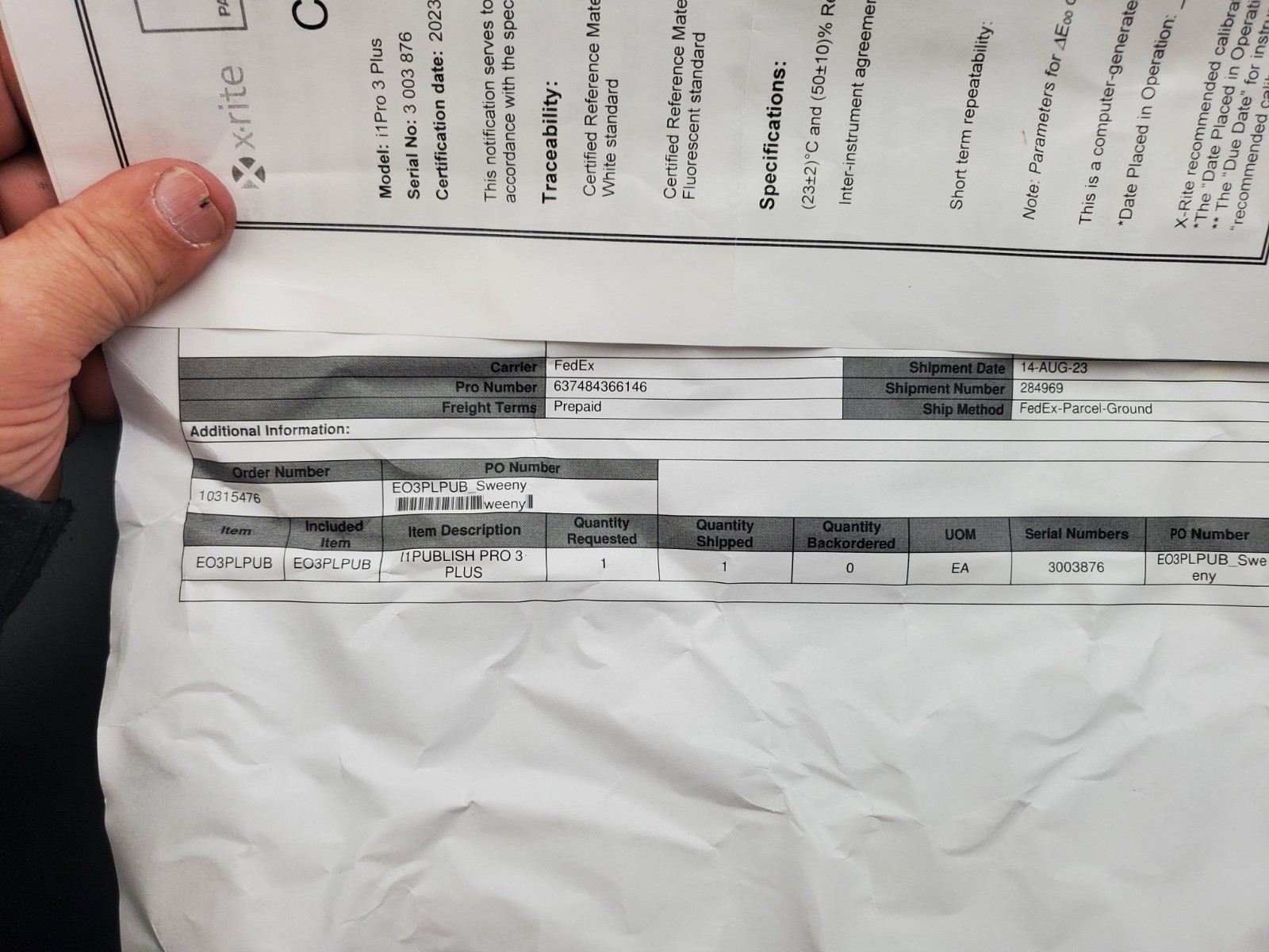 X-Rite i1Publish Pro 3 EO3PUB Color Calibrator – Excellent Condition