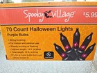 Halloween 70 Purple Bulbs String Lights Lighted Length 14 ft Black Wire NIB