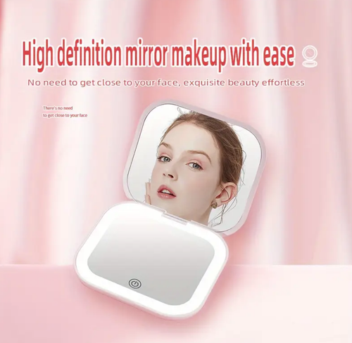LED Reise Make-up Spiegel 3-fache Vergrößerung USB-C wiederaufladbares kompaktes Licht UK - Bild 4 von 6