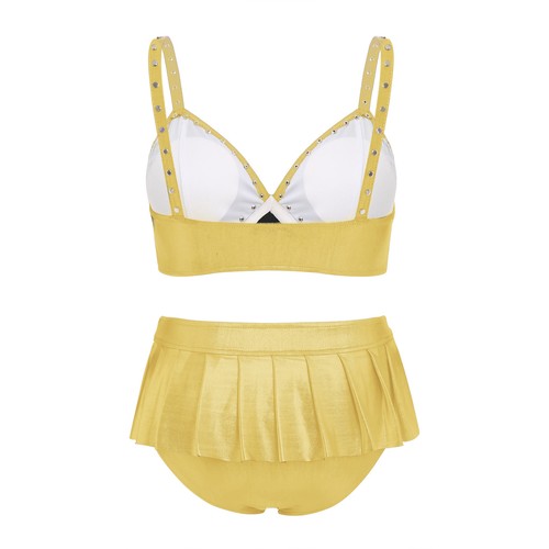 Traje de baño para mujer metálico brillante de 2 piezas sujetador top y calzoncillos para fiesta ropa de playa - Imagen 42 de 70