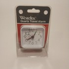 See Video Westclox Quartz Travel Alarm - Echo No. 47309 White Travel Alarm Clock