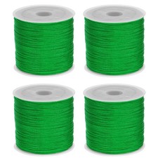 4 Rolls Nylon String Cord 45 Yards 0.8mm Nylon Cord Beading, Grass Green