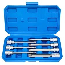 Extra Long Torx Star Bit Socket Set, Premium Cr-V Steel | 7-Piece Star T25 - ...