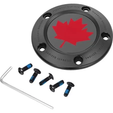 FIGURATI DESIGNS RED MAPLE LEAF TWIN CAM TIMING COVER BLACK FD03-TC-5H-BK