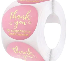 45 THANK YOU  SEALS LABELS STICKERS  FOR SMALL BUSINESS,  1 INCH CIRCLE