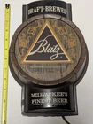 Vtg 1970' Blatz Beer Vacuform Plastic Sign Light Wall Sconce Barrel Bar Man Cave