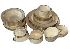 Vintage 24 Pc Homer Laughlin Brittany Serves 4 Cream Sugar Cup Bowl Plate Saucer