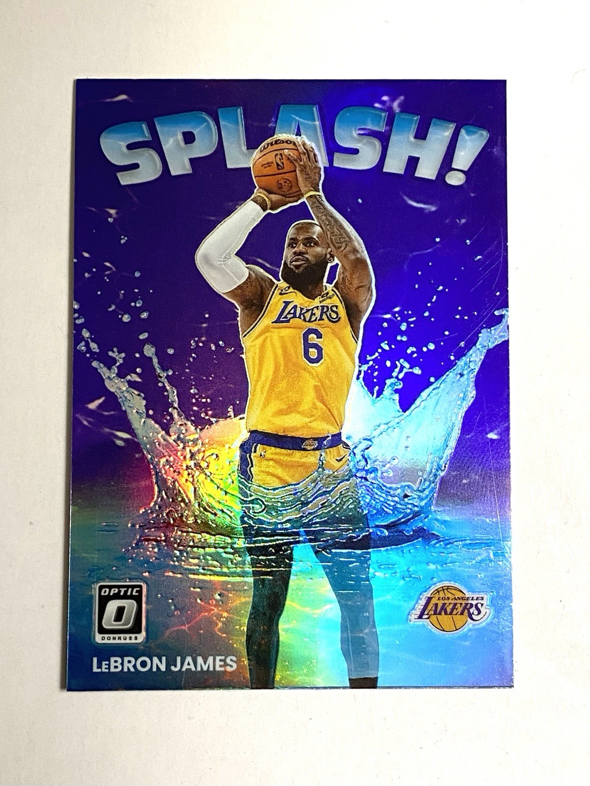 2022-23 Donruss Optic Splash! Purple Holo #15 Lebron James Los Angeles Lakers