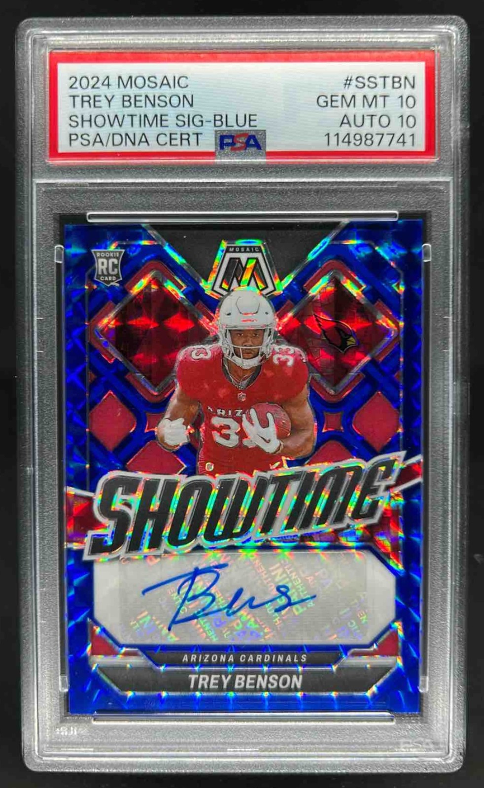 Trey Benson Panini Mosaic Showtime Signatures #SSTBN Blue