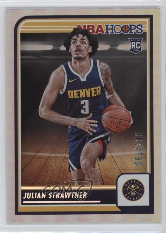 2023-24 Panini NBA Hoops Rookies Silver 81/199 Julian Strawther #250 Rookie RC