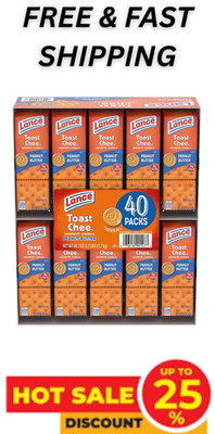 Lance Toastchee Peanut Butter Crackers Individual Wrapped 1.52 Oz., 40 PACKS