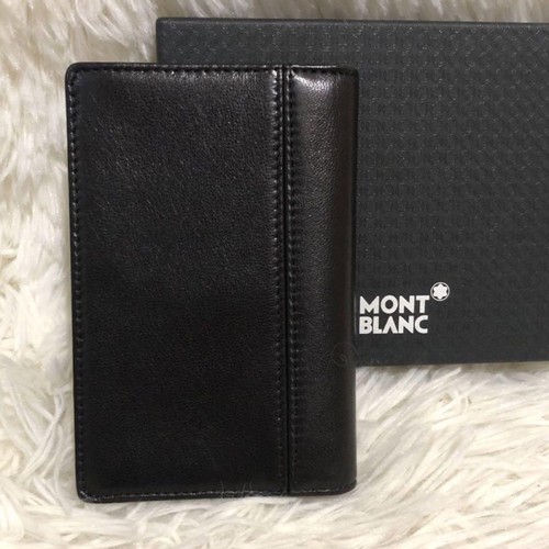 New Unused Montblanc Meisterstück Card Holder Bifold Black Leather Box Germany - Picture 13 of 19