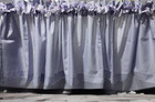 Curtain LILAC CHECKED VINTAGE LACE WINDOW TREATMENT VALANCE  TOPPER NEW 71x17
