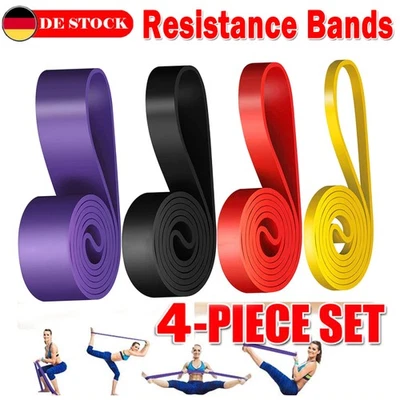 MARKENLOS Fitnessbänder Gummiband 4 Stück-Set Terra Band Pilates Yoga Band Home Training