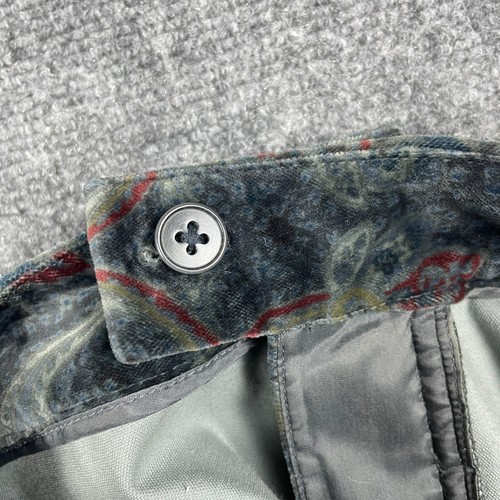 Vintage 90's Y2K Ralph Lauren Velvet Paisley Pants Womens 10 Gray Straight Leg - Picture 15 of 15