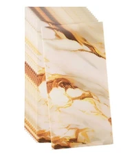 40pcs Peel and Stick Wall Panels Brick Tile Foam Backsplash White Gold Marble