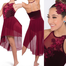 Burgundy red Solo Dance Costume Embellished V2364Y New Soul Child LC