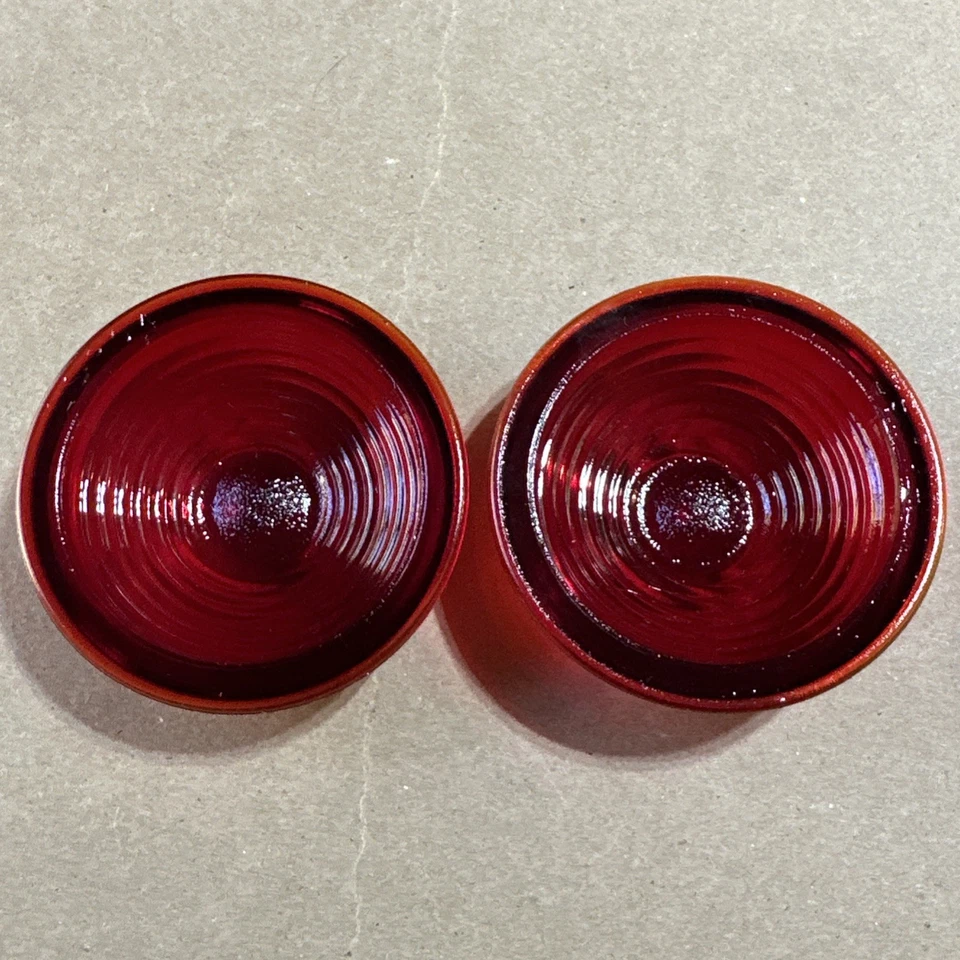 VTG 1920's 1930's Glass 3" Taillight Lenses  Set Dodge Willys Ford Chevy Rat Rod - Image 3 of 4