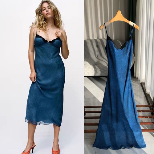 French Style Womens 100% Real Silk Slim Long Slip Dress Sleeveless Summer Ladies - Imagen 8 de 25