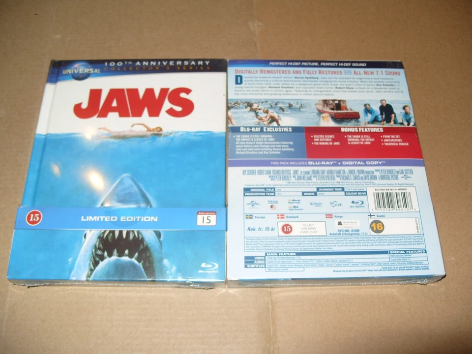JAWS - LIMITED EDITION DIGIBOOK BLU-RAY NORDIC -UNIVERSAL 100th ANNIVERSARY NEW - Image 3 of 3