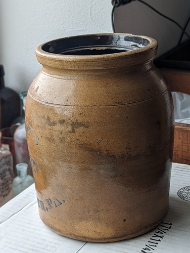 Demuths Snuff Lancaster PA Stoneware Advertising Crock Jar Cowden Harrisburg - Picture 2 of 9