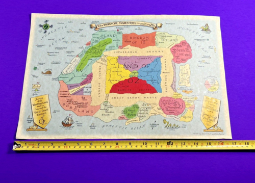 Wizard of Oz Color MAP LAND OF OZ L. Frank Baum Dick Martin Oz Club Reprint 1980 - Foto 4 di 7