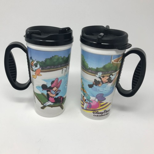 Lot of 4 Disney Parks Reusable Rapid Fill Souvenir Cups Travel Mugs w/ Lid - Picture 2 of 10