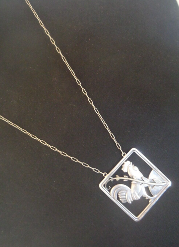 Georg Jensen Danish Sterling Silver Cockerel Pendant no. 96 Denmark c.1960s - Picture 5 of 6