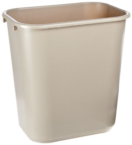 Rubbermaid 7 Gallon Medium Deskside Open Top Rectangle Trash Can Beige - Picture 1 of 1