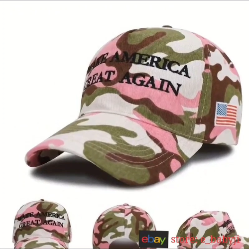 Gorra ajustable para mujer para Trump 2024 MAGA rosa camuflaje Make America Great Again - Vídeo 1 de 1