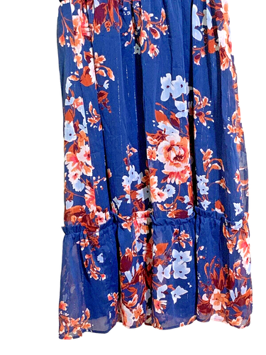 LC Lauren Conrad Women's Petites Smocked Flutter-Sleeve Floral Dress Size PXL - Picture 4 of 12