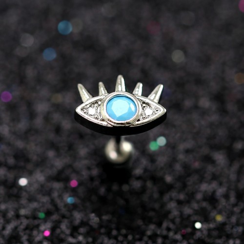 20g Blue Turquoise Ear Climber Helix Conch Ring Ball Bar Stud Piercing Earring - Picture 54 of 117