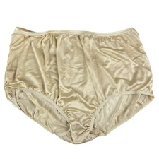 Vintage Teri Lingerie Panties 14 Double Nylon Gold Shiny Second Skin Satin Silky