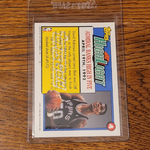 (2) Vintage David Robinson 1992-93 Topps Gold #4 & #277 ~San Antonio Spurs HOF - Picture 5 of 5