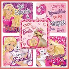 Barbie Stickers x 5 - Hearts - Valentine's Day - Sparkle and Shine - Pink Love
